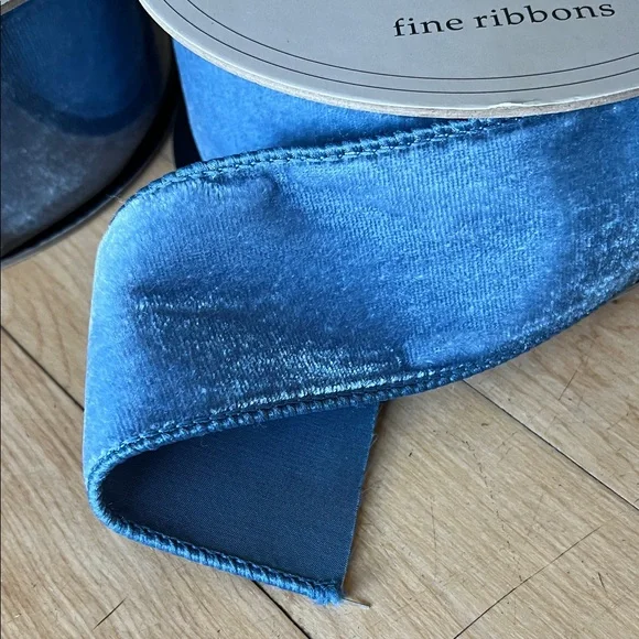 D. Stevens Luxurious blue Velvet Ribbon price is for 2 rolls. - Picture 3 of 4